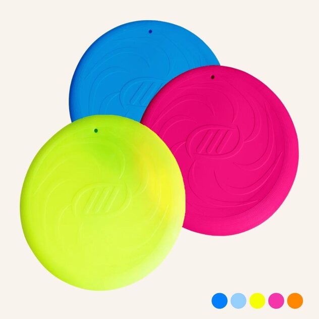 Soft Frisbee schwimmfähiges Spielzeug in Blau, Gelb und Pink
