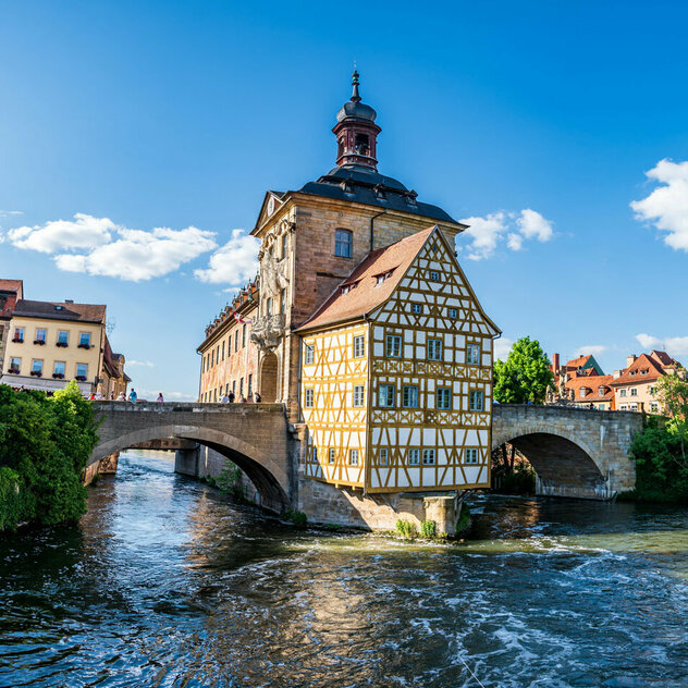 Impressionen der Stadt Bamberg: Brücke über Fluss