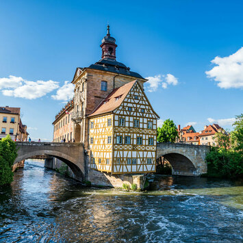 Impressionen der Stadt Bamberg: Brücke über Fluss